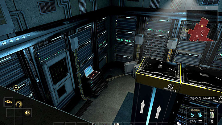 You can walk above the enemies, easily reaching the room with the security computer - The Heist - main quest - Main quests - Deus Ex: Mankind Divided Game Guide
