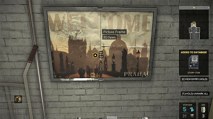 Examine the painting to activate the elevator. - Checking Out TF29 - main quest - Main quests - Deus Ex: Mankind Divided Game Guide