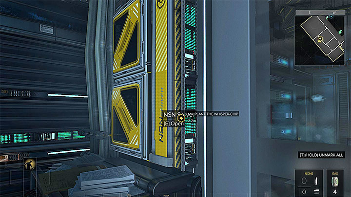 The place where you must plant the whisper-chip. - Checking Out TF29 - main quest - Main quests - Deus Ex: Mankind Divided Game Guide