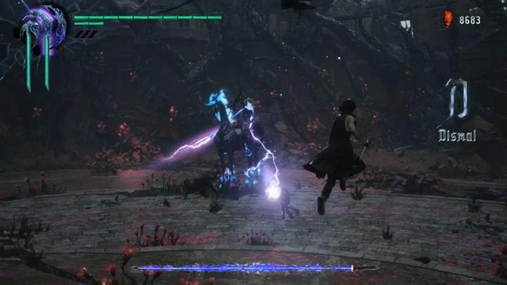 The boss will try to attack you with charges, which you must avoid at all cost - Elder Geryon Knight Boss Fight Guide for DMC5 - Bosses - Devil May Cry 5 Guide