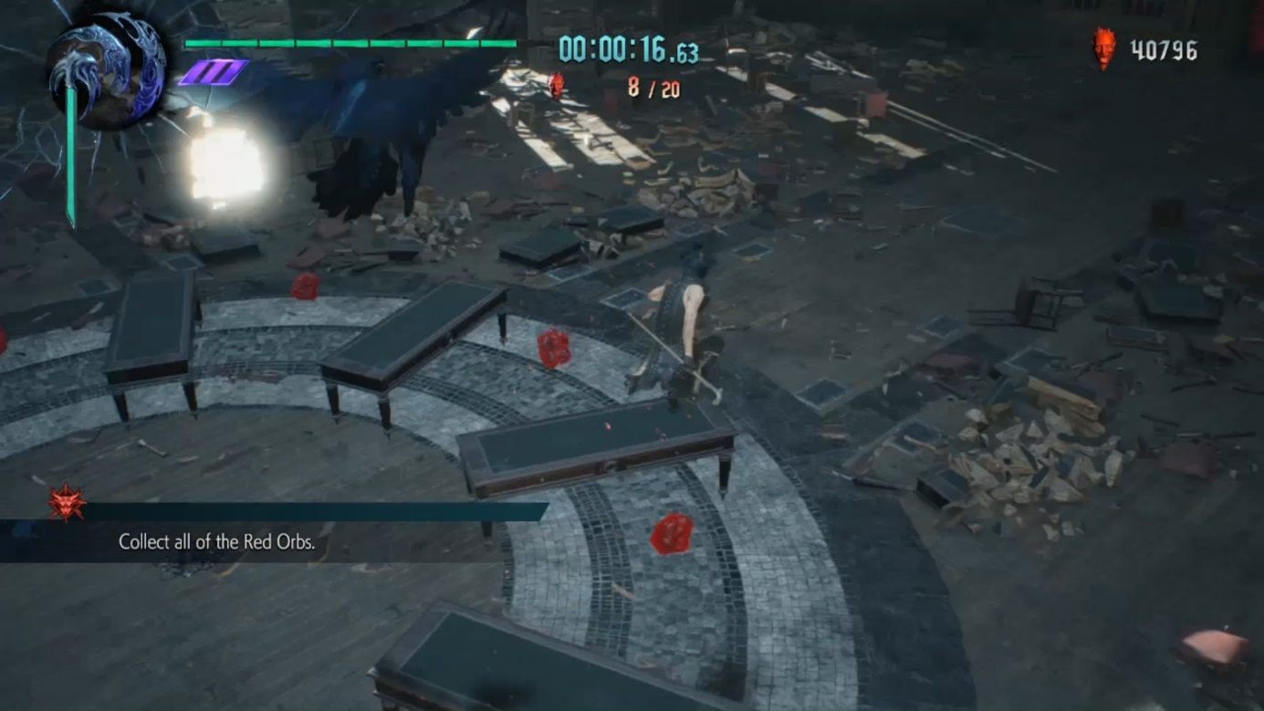 This time the task is different - you have to collect 20 red balls in 35 seconds - Secret mission 03 walkthrough for Devil May Cry 5 - Secret missions - Devil May Cry 5 Guide