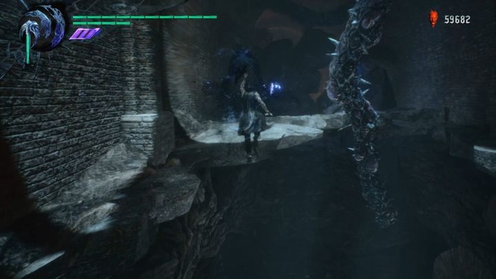 Destroy all enemies and make sure to use the Nightmare in the battle to unlock an extra passage, pick up the purple ball fragment after winning - Mission 09 - Genesis | Devil May Cry 5 walkthrough - Main story missions - Devil May Cry 5 Guide