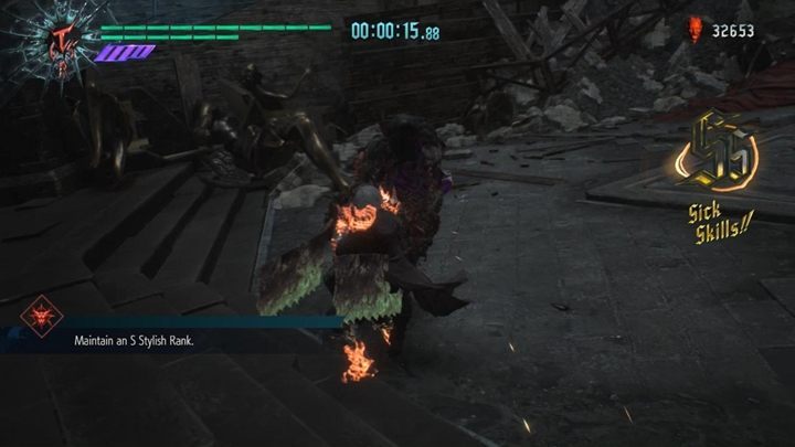 This time, you have 50 seconds to get a score of style S - Secret Mission 08 walkthrough for Devil May Cry 5 - Secret missions - Devil May Cry 5 Guide