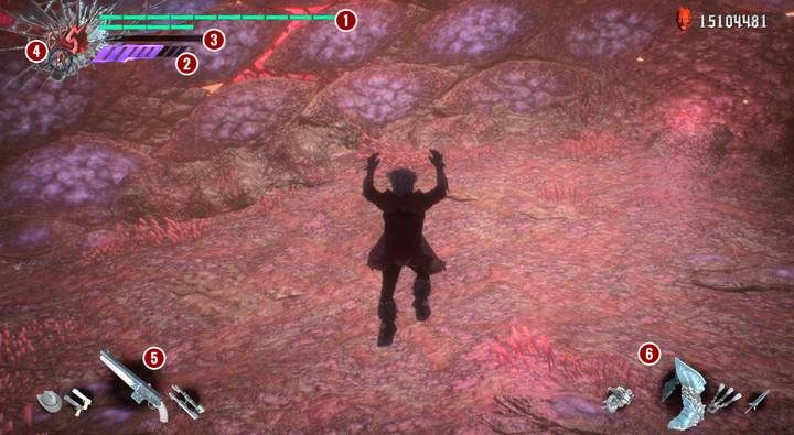 Each of the characters have unique actions assigned to certain buttons/keys - Interface and additional controls for Dante - Dante - Devil May Cry 5 Guide