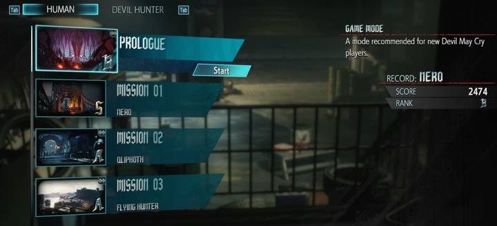 Mission Select screen. - Replaying missions in DMC5 - Gameplay tips - Devil May Cry 5 Guide