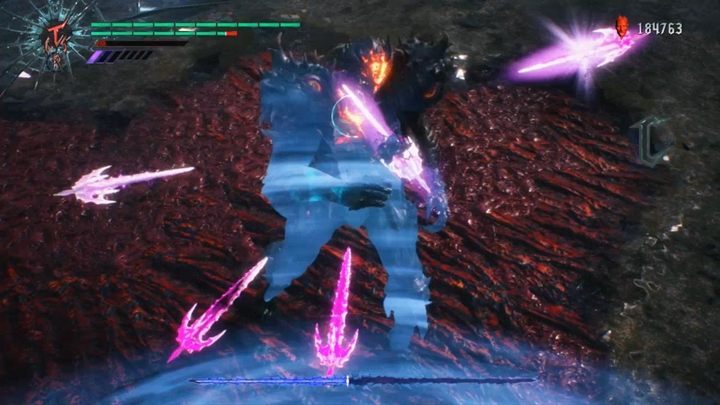 The enemy has the same attacks as before but he can now teleport and create phantom blades that will attack you from a distance - Urizen (Mission 17) Boss Fight Guide for DMC5 - Bosses - Devil May Cry 5 Guide