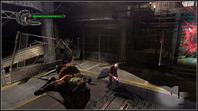 Go right and take a hidden Red Orb using Kick Jump - Mission 02: La Porte De LEnfer - Walkthrough - Devil May Cry 4 Game Guide & Walkthrough