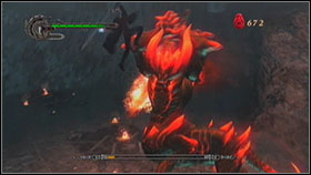 This fire demon can be a little hard to defeat, but only when you panic and start attack blindly - Mission 02: La Porte De LEnfer - Walkthrough - Devil May Cry 4 Game Guide & Walkthrough