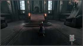 Go downstairs, destroy furniture to obtain Red Orbs and go over the bridge - Mission 09: For you - Walkthrough - Devil May Cry 4 Game Guide & Walkthrough