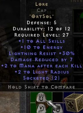 Example of a Lore runic word - Diablo 2 Resurrected: Runic words - Shields - Runes - Diablo 2 Resurrected Guide