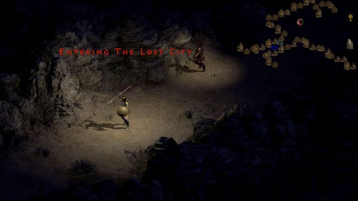 The darkness will fall once you enter the Lost City and it will stay until you finish the quest - Diablo 2 Resurrected: Tainted Sun - walkthrough - Act 2 - Diablo 2 Resurrected Guide