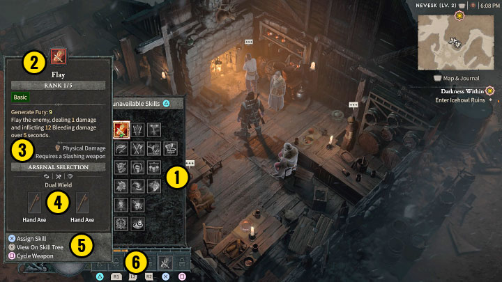 Skill Assignment window is accessed from the skill tree - Diablo 4: Interface - Diablo 4: Basics - Diablo 4 Guide