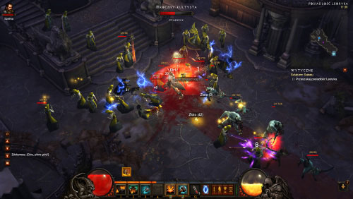 You must be very careful, because youll be greeted by a very large group of monsters as soon as youve entered the courtyard and there isnt a lot of space where you can hide or run away to - Trailing the Coven - Quests - Diablo III Game Guide