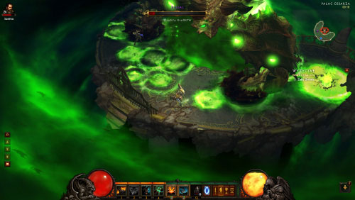 Belial often turns on his rage mode and this is when he slams his hands into the ground youre standing on and causes explosions inside all of the green circles - The Scouring of Caldeum - Quests - Diablo III Game Guide