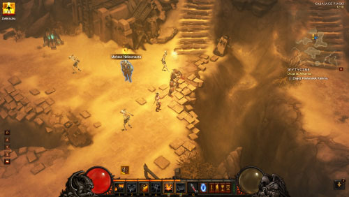 You may encounter a necromancer who goes by the name of Methan while exploring the Stinging Winds - The Restless Sands - Events - Diablo III Game Guide