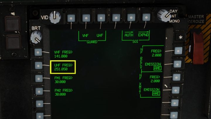 On the COM screen, check if the frequency has changed - DCS AH-64D Apache: Radio Communication - how to use radios? - Systems and Sensors - DCS AH-64 Apache Guide