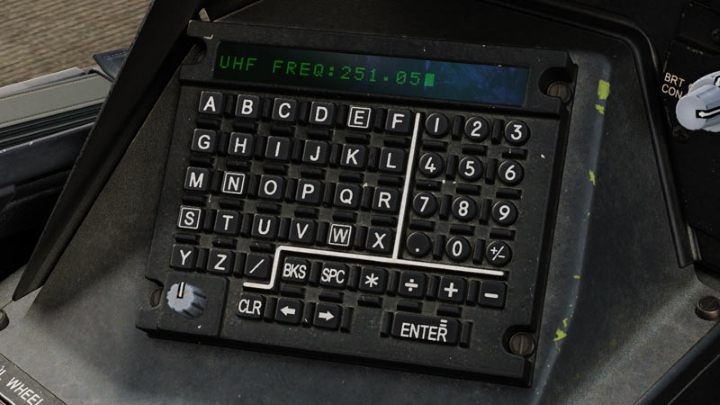 Enter the desired frequency on the keyboard panel and confirm with ENTER - DCS AH-64D Apache: Radio Communication - how to use radios? - Systems and Sensors - DCS AH-64 Apache Guide