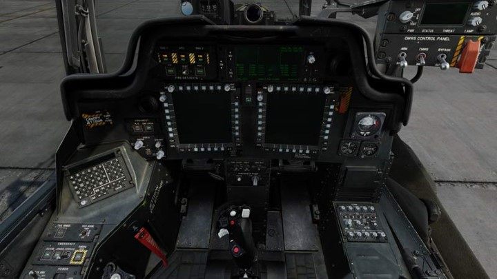 All the controls in the cockpit will light up - the effect is better visible at night - DCS AH-64D Apache: Cold Start - flight preparation - Flight and Navigation - DCS AH-64 Apache Guide