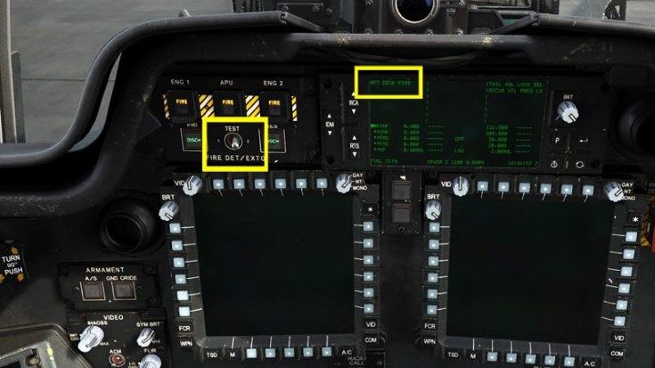 Perform a test of the fire detection system - DCS AH-64D Apache: Cold Start - flight preparation - Flight and Navigation - DCS AH-64 Apache Guide