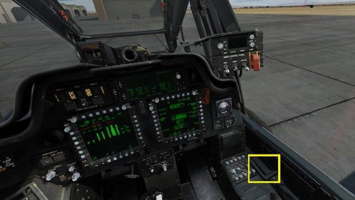 If you haven't done it already, close the cockpit door by pressing LCtrl C or clicking on the handle - DCS AH-64D Apache: Cold Start - flight preparation - Flight and Navigation - DCS AH-64 Apache Guide