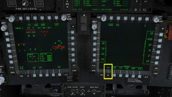 Press the button again to enter the DMS (Data Management System) page - DCS AH-64D Apache: Cold Start - flight preparation - Flight and Navigation - DCS AH-64 Apache Guide
