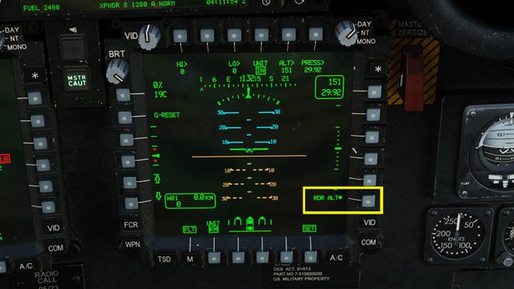 Then be sure to turn on the radar altimeter by clicking on RDR ALT - DCS AH-64D Apache: Cold Start - flight preparation - Flight and Navigation - DCS AH-64 Apache Guide