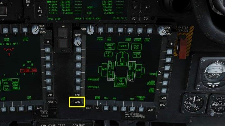 Go to the weapons management screen by pressing the WPN hotkey - DCS AH-64D Apache: Cold Start - flight preparation - Flight and Navigation - DCS AH-64 Apache Guide