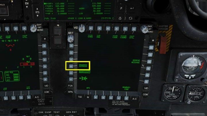 Select the IHADSS option - DCS AH-64D Apache: Cold Start - flight preparation - Flight and Navigation - DCS AH-64 Apache Guide