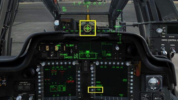Turn on the HDU helmet display by pressing the "I" key - DCS AH-64D Apache: Cold Start - flight preparation - Flight and Navigation - DCS AH-64 Apache Guide