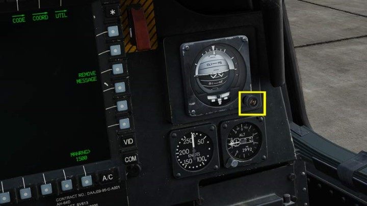 Again, you can turn off the HDU with the "I" key so that it does not obscure the screen - DCS AH-64D Apache: Cold Start - flight preparation - Flight and Navigation - DCS AH-64 Apache Guide