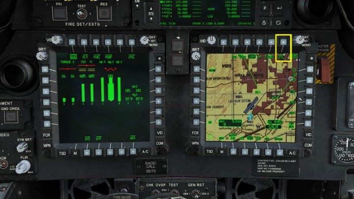 Press UTIL again to exit to the main TSD map - DCS AH-64D Apache: Cold Start - flight preparation - Flight and Navigation - DCS AH-64 Apache Guide