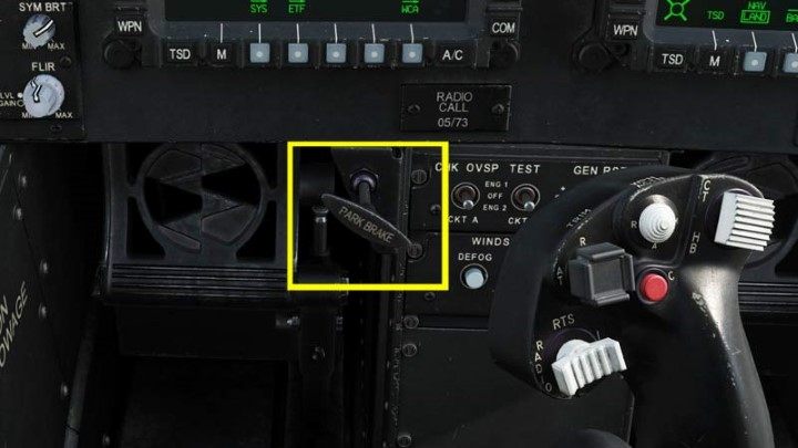 Release the parking brake (after doing everything in the CPG's seat) - DCS AH-64D Apache: Cold Start - flight preparation - Flight and Navigation - DCS AH-64 Apache Guide