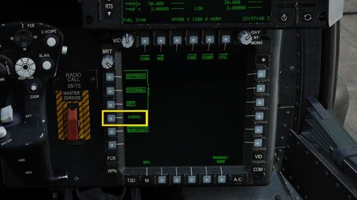 Press the IHADSS button - DCS AH-64D Apache: Cold Start - flight preparation - Flight and Navigation - DCS AH-64 Apache Guide