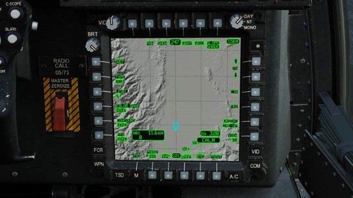 Optionally, you can perform all activities on the TSD map related to navigation and route planning - DCS AH-64D Apache: Cold Start - flight preparation - Flight and Navigation - DCS AH-64 Apache Guide