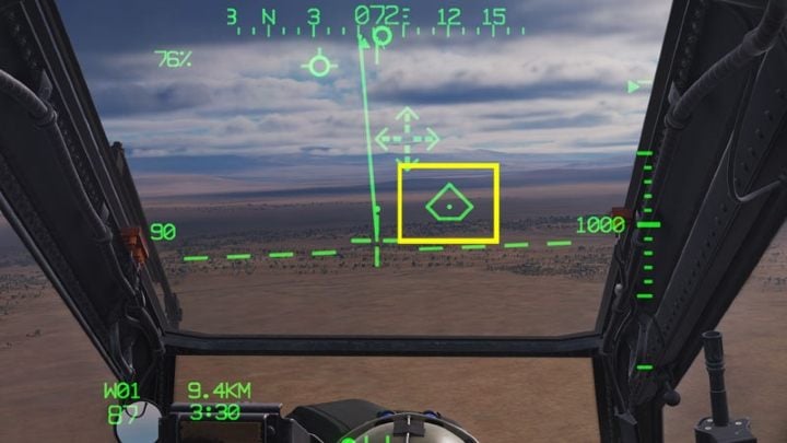 When flying towards waypoint, another indiction is a pyramid-like symbol called Navigation Fly-To-Cue - DCS AH-64D Apache: Basic GPS Navigation and map points - Flight and Navigation - DCS AH-64 Apache Guide