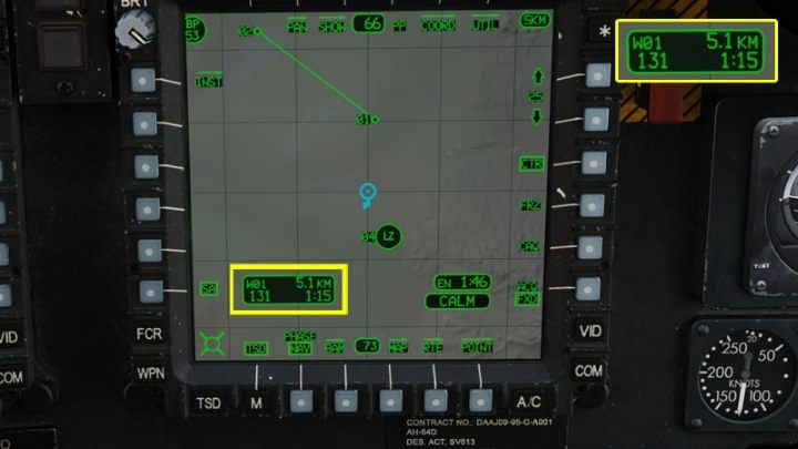 Waypoint Status information can also be seen on TSD - DCS AH-64D Apache: Basic GPS Navigation and map points - Flight and Navigation - DCS AH-64 Apache Guide