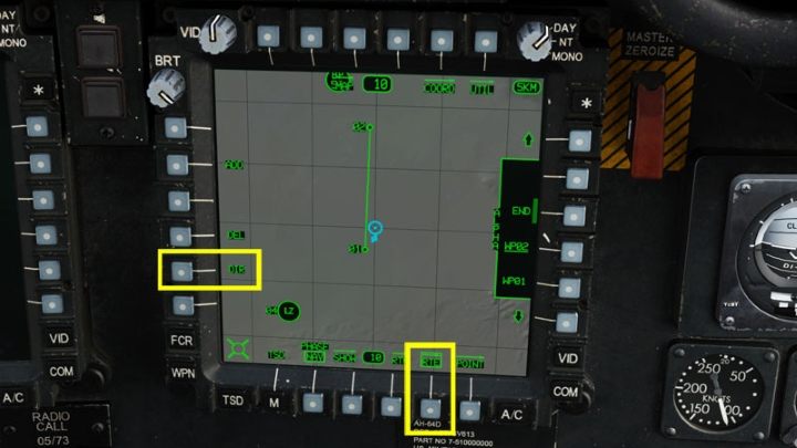 Select the TSD map screen - DCS AH-64D Apache: Basic GPS Navigation and map points - Flight and Navigation - DCS AH-64 Apache Guide