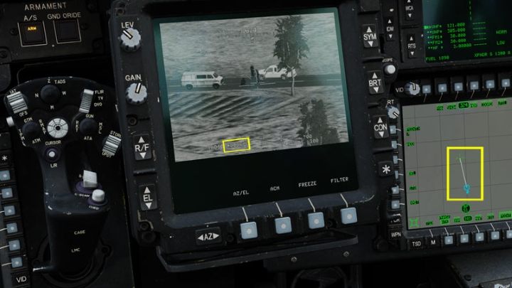 Press LRFD Trigger 2nd Detent to illuminate the spot with the laser beam - DCS AH-64D Apache: Basic GPS Navigation and map points - Flight and Navigation - DCS AH-64 Apache Guide