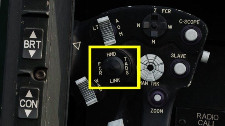 The CPG can switch between the available sights with the Sight Select Switch button on the TADS right grip (RHG) - DCS AH-64D Apache: Sight Source and Acquisition Source - Systems and Sensors - DCS AH-64 Apache Guide