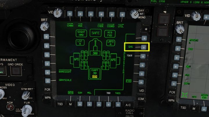 Select GHS - Gunner Helmet Sight - from the list - DCS AH-64D Apache: Sight Source and Acquisition Source - Systems and Sensors - DCS AH-64 Apache Guide