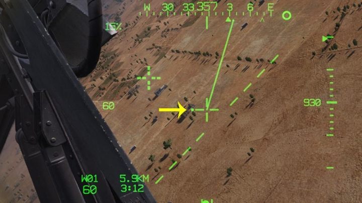 If the acquisition Cued LOS Reticle is outside the IHADSS field of view, the direction to it is shown by the little dots on the LOS Reticle, the so-called Cueing Dots - DCS AH-64D Apache: Sight Source and Acquisition Source - Systems and Sensors - DCS AH-64 Apache Guide