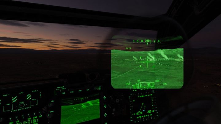 By setting the ACQ source on the GHS (Gunner Helmet Sight) and pressing the SLAVE button on the RHG, you can combine the head movements and the viewing direction with the TADS camera - TADS - Target Acquisition and Designation Sight - Systems and Sensors - DCS AH-64 Apache Guide