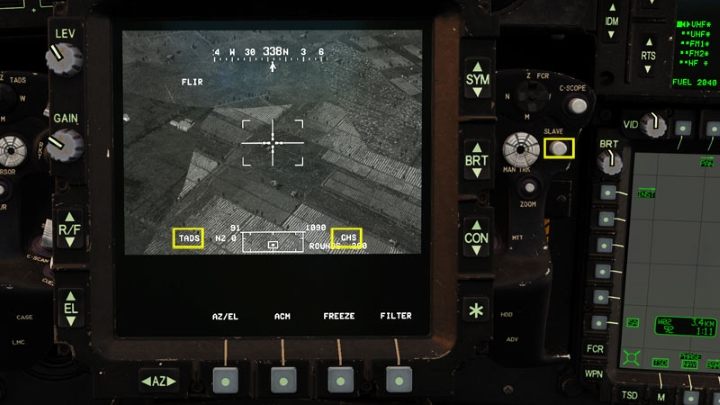 With TADS and GHS sources as "sight" and "acquisition" press SLAVE on RHG to blend and combine camera with helmet - TADS - Target Acquisition and Designation Sight - Systems and Sensors - DCS AH-64 Apache Guide