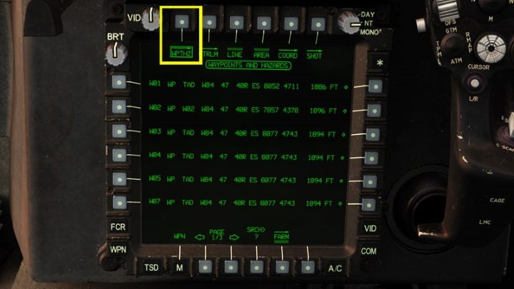 The points to be selected as acquisition source will be marked as Wxx in the Waypoints and Hazards (WPTHZ) category - TADS - Target Acquisition and Designation Sight - Systems and Sensors - DCS AH-64 Apache Guide