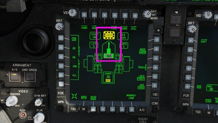 Press Weapon Action Select G (Up) on the cyclic to activate the Chain Gun - DCS AH-64D Apache: M230 30mm Chain Gun AWS - Weapons Employment - DCS AH-64 Apache Guide