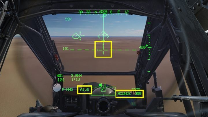 In any IHADSS mode, the crosshair is a LOS Reticle - DCS AH-64D Apache: M230 30mm Chain Gun AWS - Weapons Employment - DCS AH-64 Apache Guide