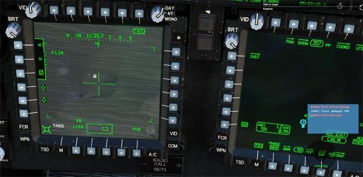 After selecting a target from the list, press George Interface RIGHT SHORT to order the target to be destroyed - DCS AH-64D Apache: M230 30mm Chain Gun AWS - Weapons Employment - DCS AH-64 Apache Guide