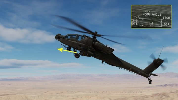 Pylon Limit or Pylon Angle will appear when the helicopter is pointing at the target, but the upward or downward tilt angle prevents the missile sensor from "seeing" the acquisition source - DCS AH-64D Apache: AGM-114K Hellfire II Missile - Weapons Employment - DCS AH-64 Apache Guide