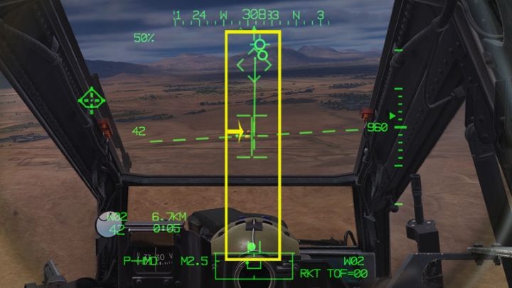 In order to perform an accurate attack with rockets, fly the helicopter so that all the relevant symbols overlap together on the IHADSS, that is - DCS AH-64D Apache: 2.75 Unguided Rockets Hydra-70 - Weapons Employment - DCS AH-64 Apache Guide