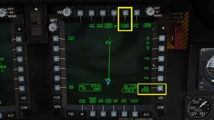Set the target point as acquisition source - DCS AH-64D Apache: 2.75 Unguided Rockets Hydra-70 - Weapons Employment - DCS AH-64 Apache Guide